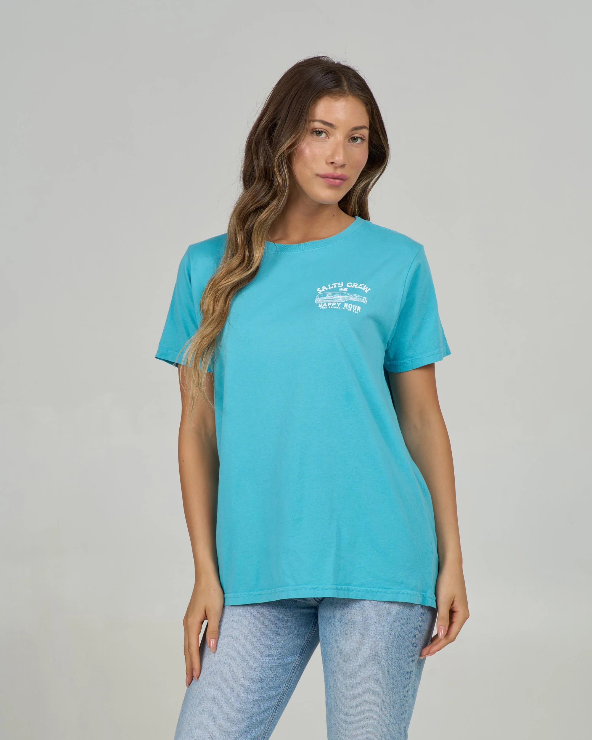 Happy Hour Boyfriend Tee - Turquoise - Image 2
